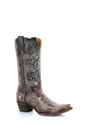 A1119--T BOOT CORRAL BLACK / BONE 02