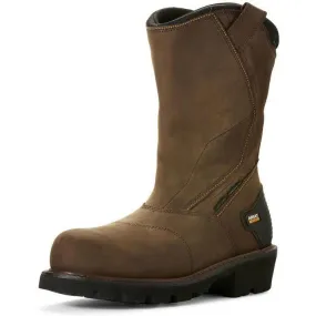 Ariat Men's Powerline 11" Comp Toe WP 400g Wellington Work Boot- Brown - 10018569