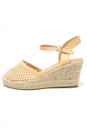 Beige Espadrille Wedge Sandal