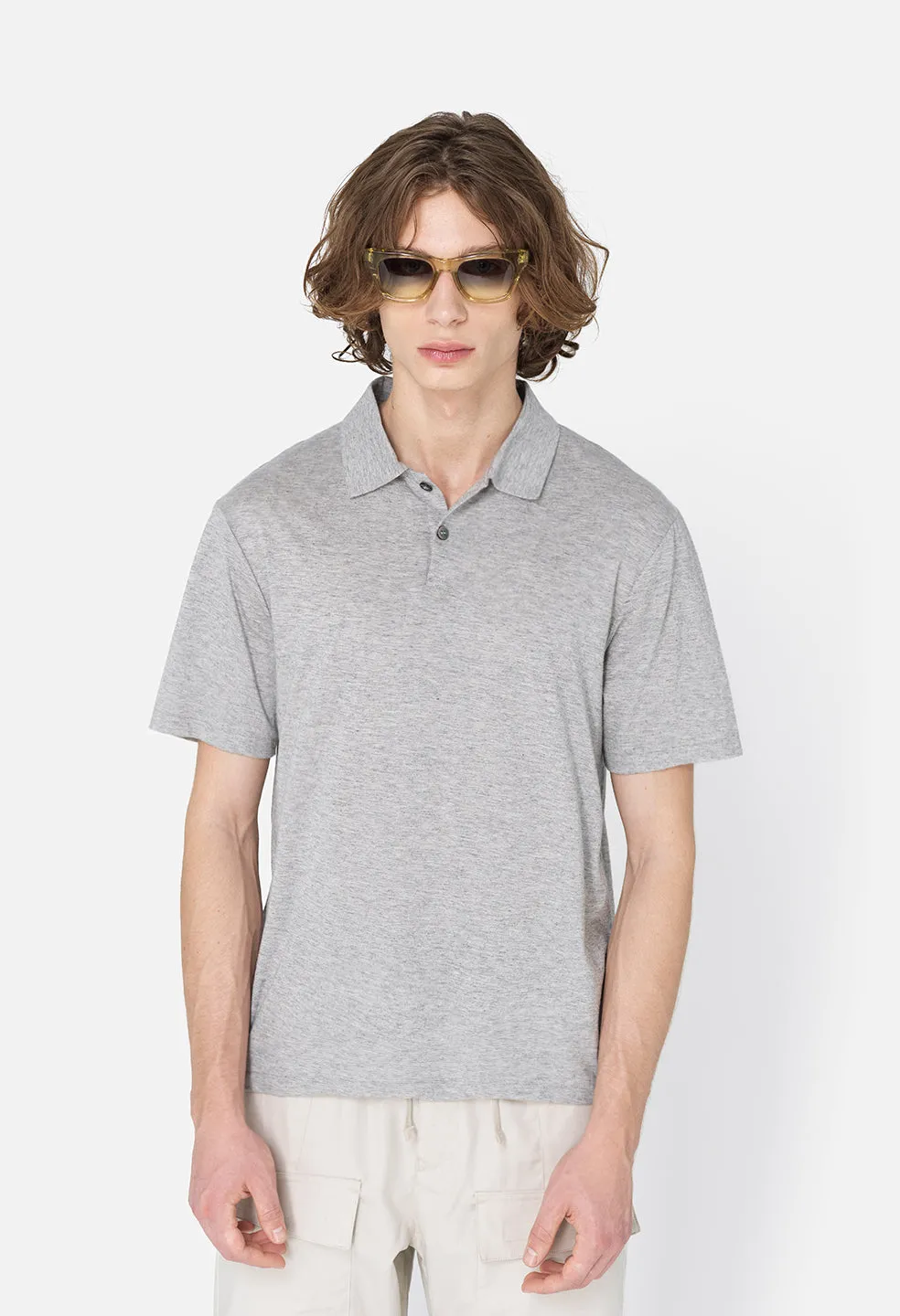 Cotton Cashmere Polo / Grey