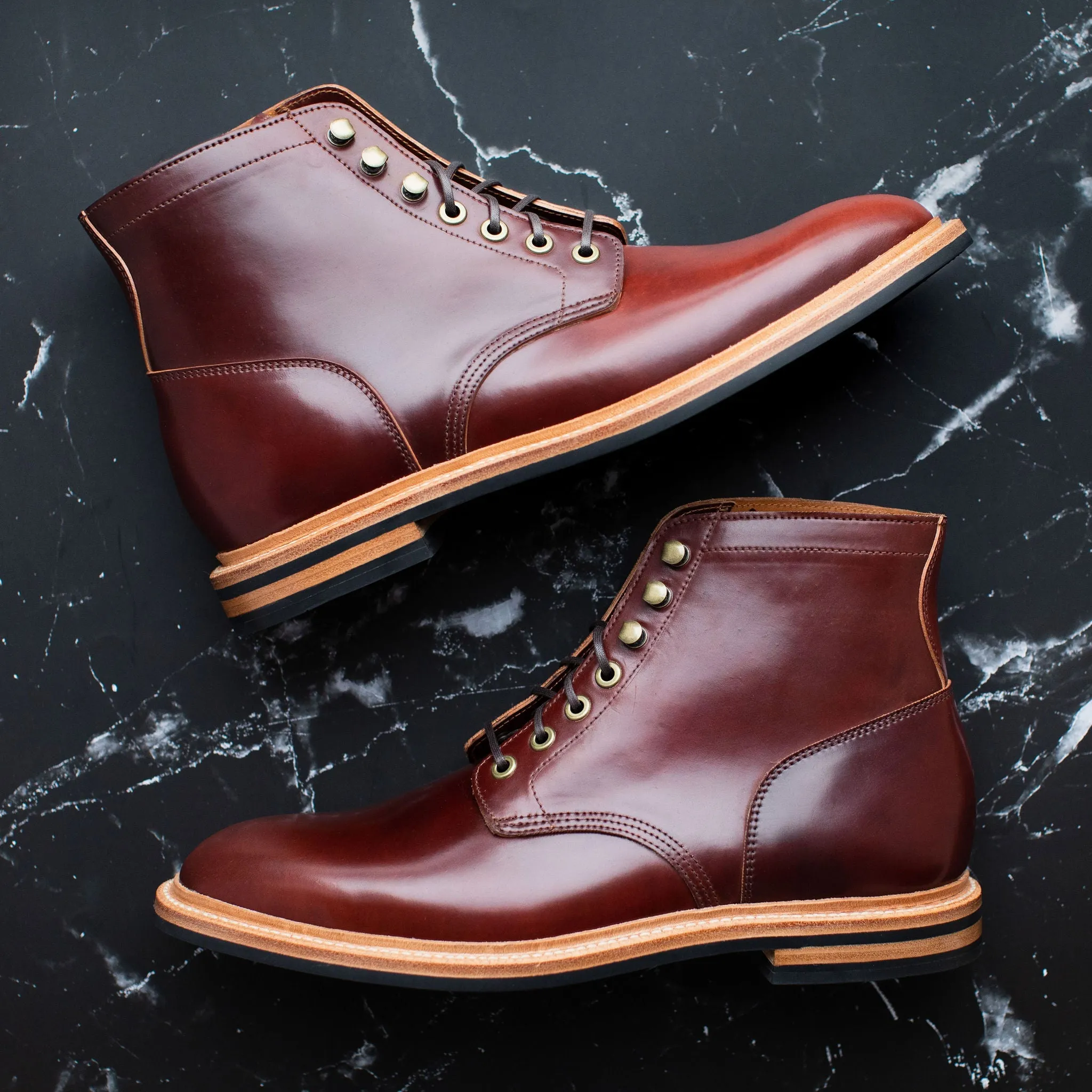 Garnet Diesel Boot in Premium Shell Cordovan Leather