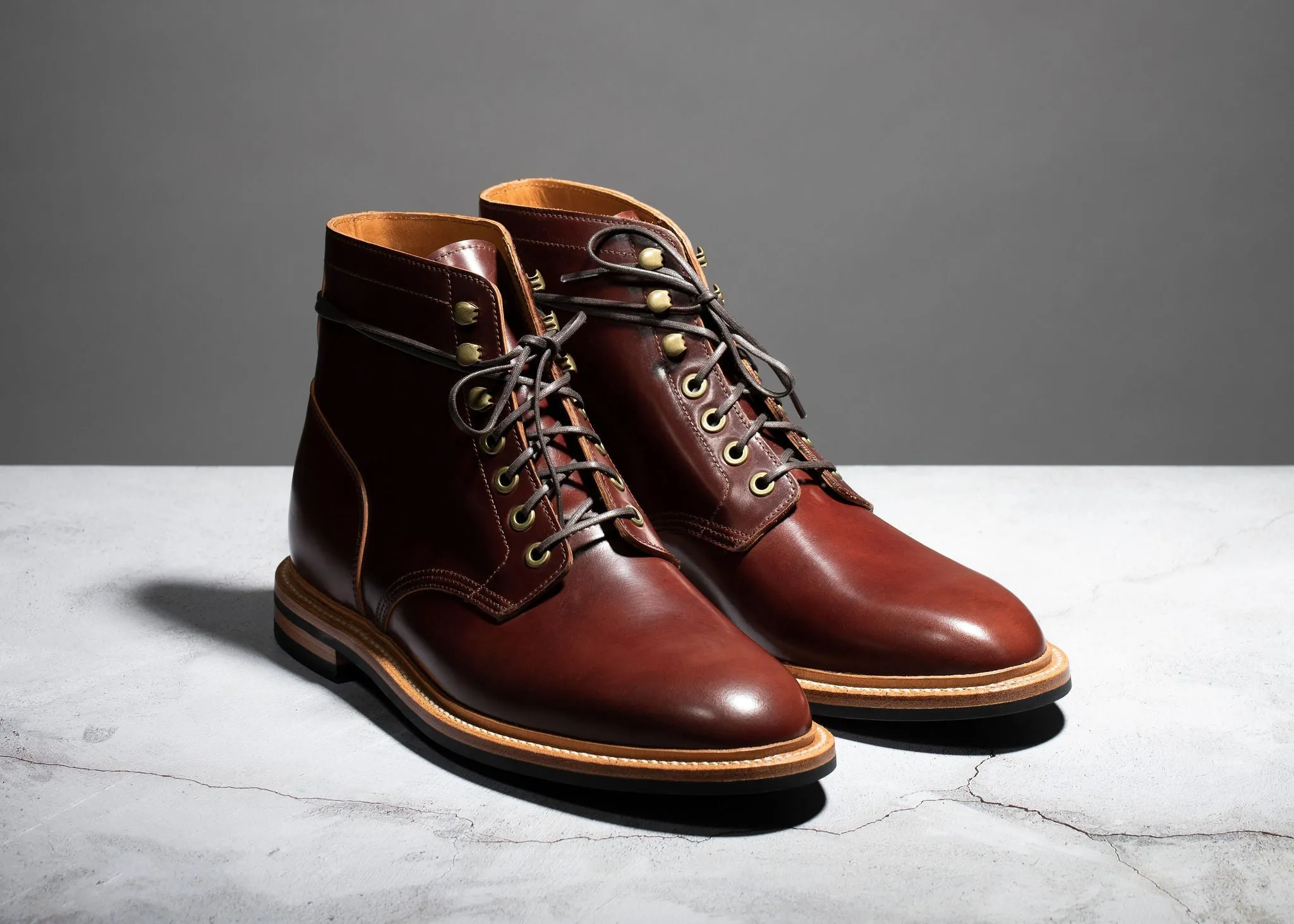 Garnet Diesel Boot in Premium Shell Cordovan Leather