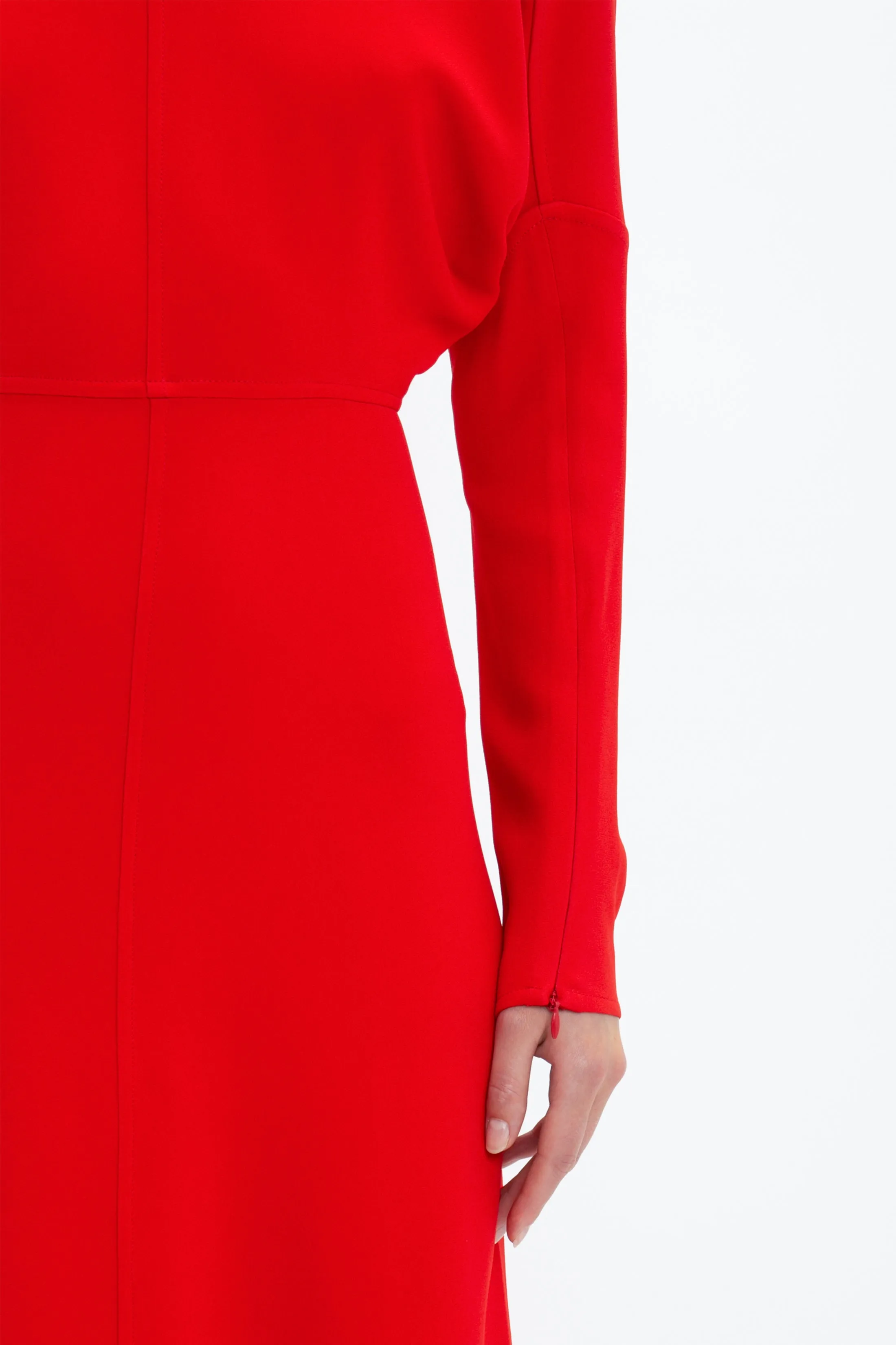 Dolman Midi Dress In Red