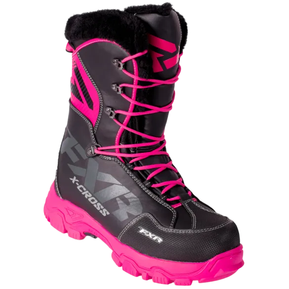 FXR X Cross Snowmobile Boot Black/Fuchsia