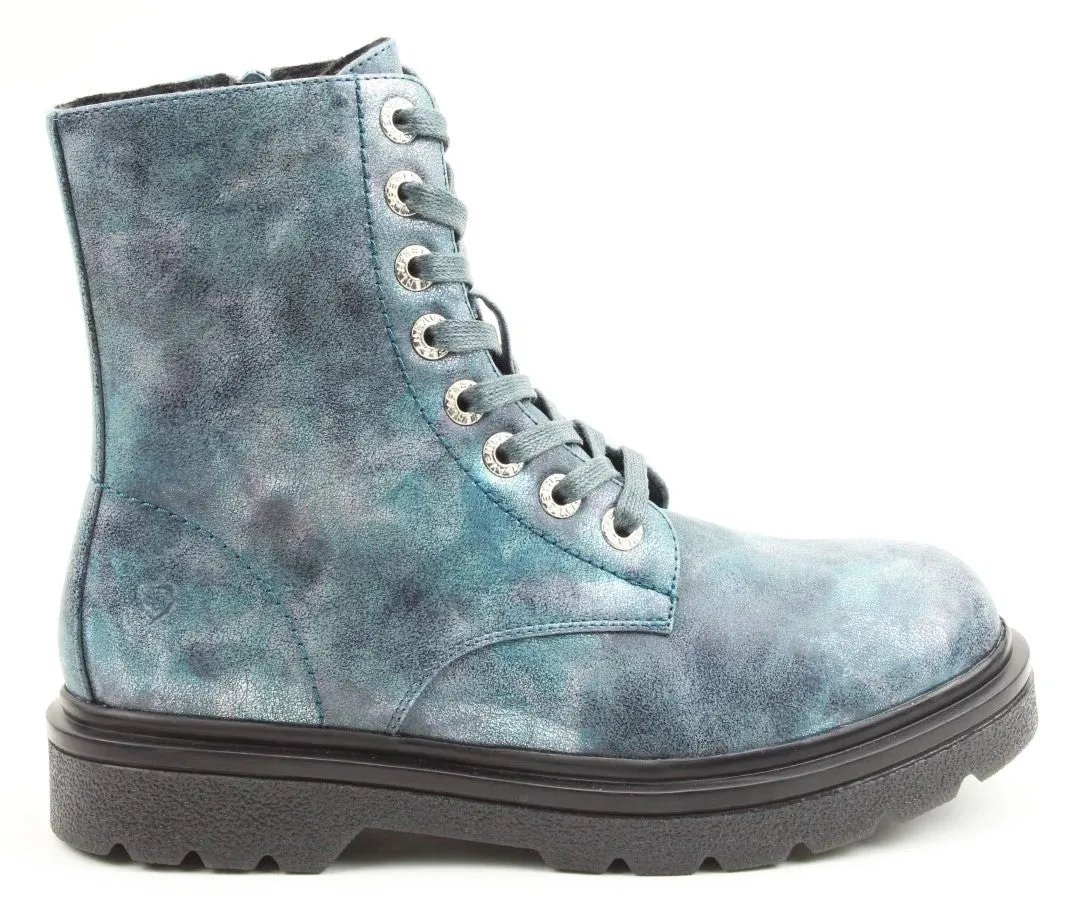 Heavenly Feet Justina Marble Print Womens Ankle Boot