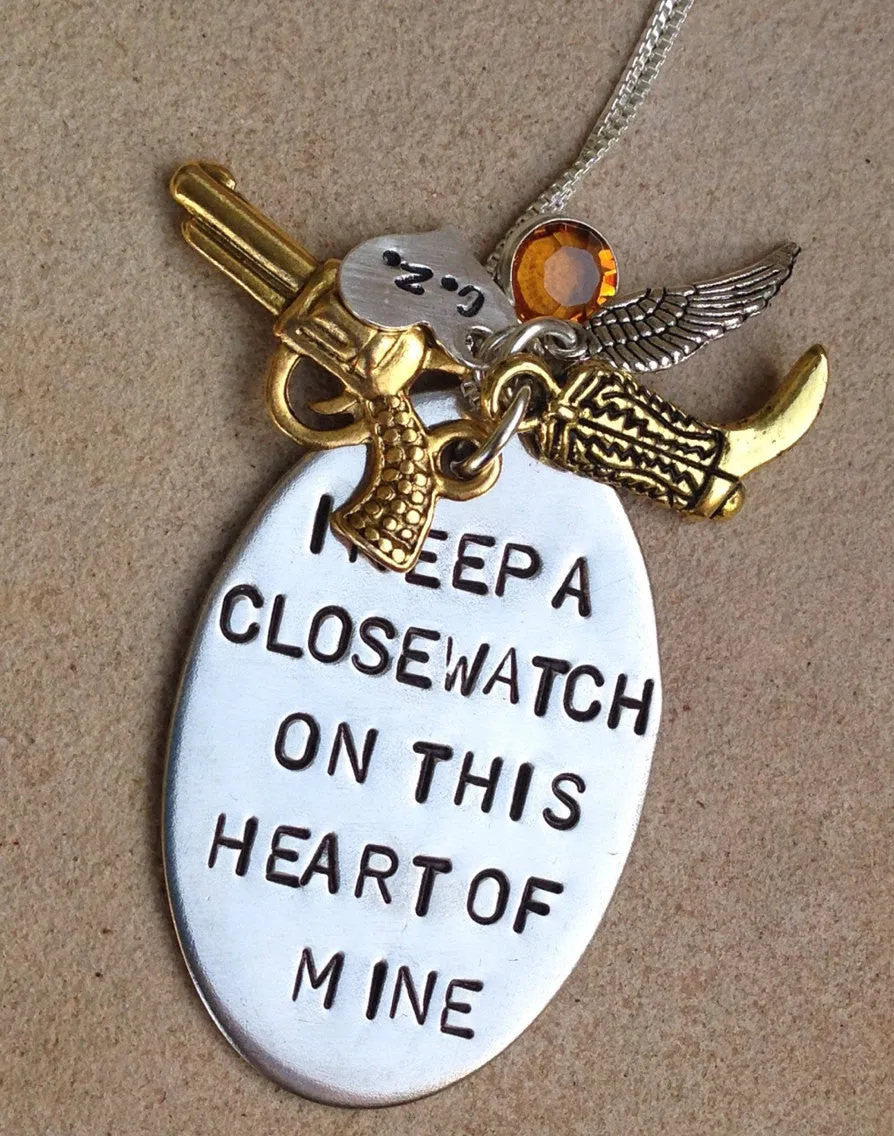 I Keep A Close Watch On This Heart Of Mine, Johhny Cash Necklace, Mother's Day Necklace, Girlfriend Gift, natashaaloha