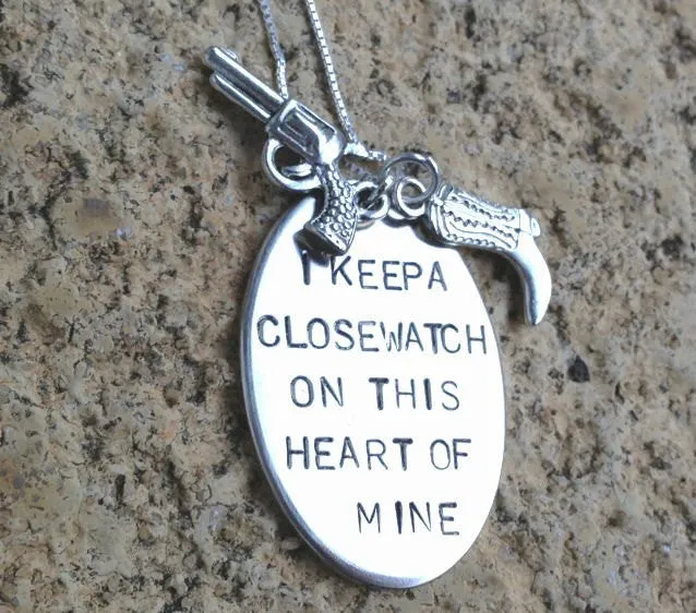 I Keep A Close Watch On This Heart Of Mine, Valentine Gift, Close Watch, This Heart of Mine, Johny Cash Necklace