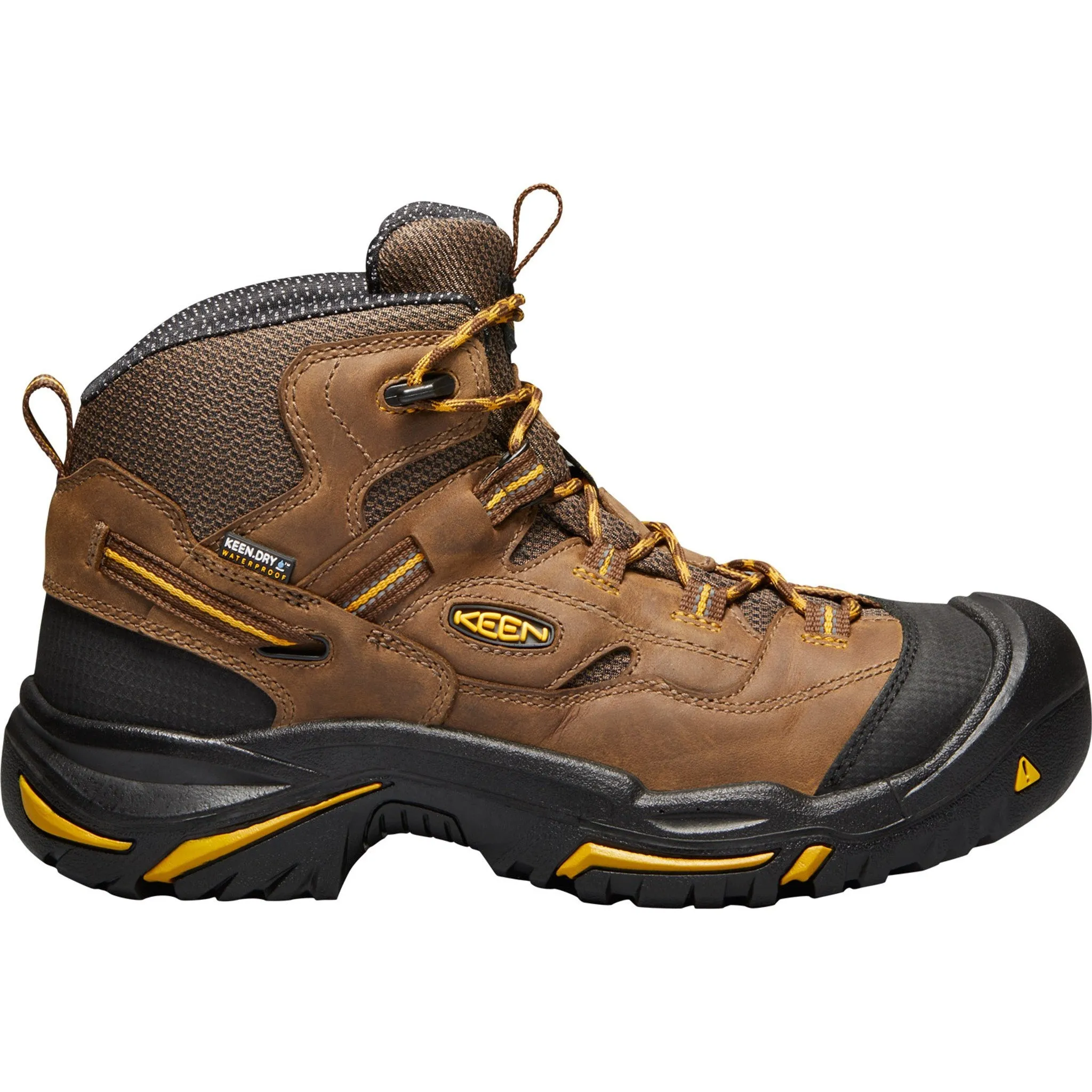 Keen Utility Mens Waterproof Brown Braddock Mid Soft Toe Work Boot - 1020162