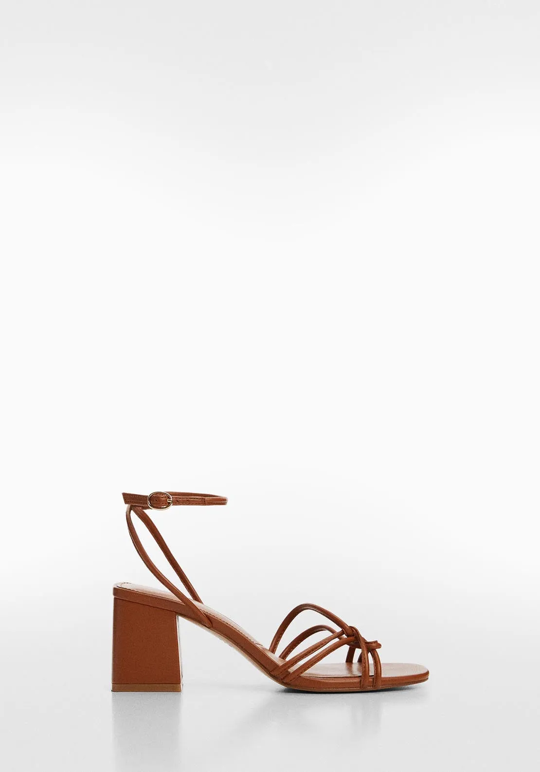 Metallic strappy heeled sandal