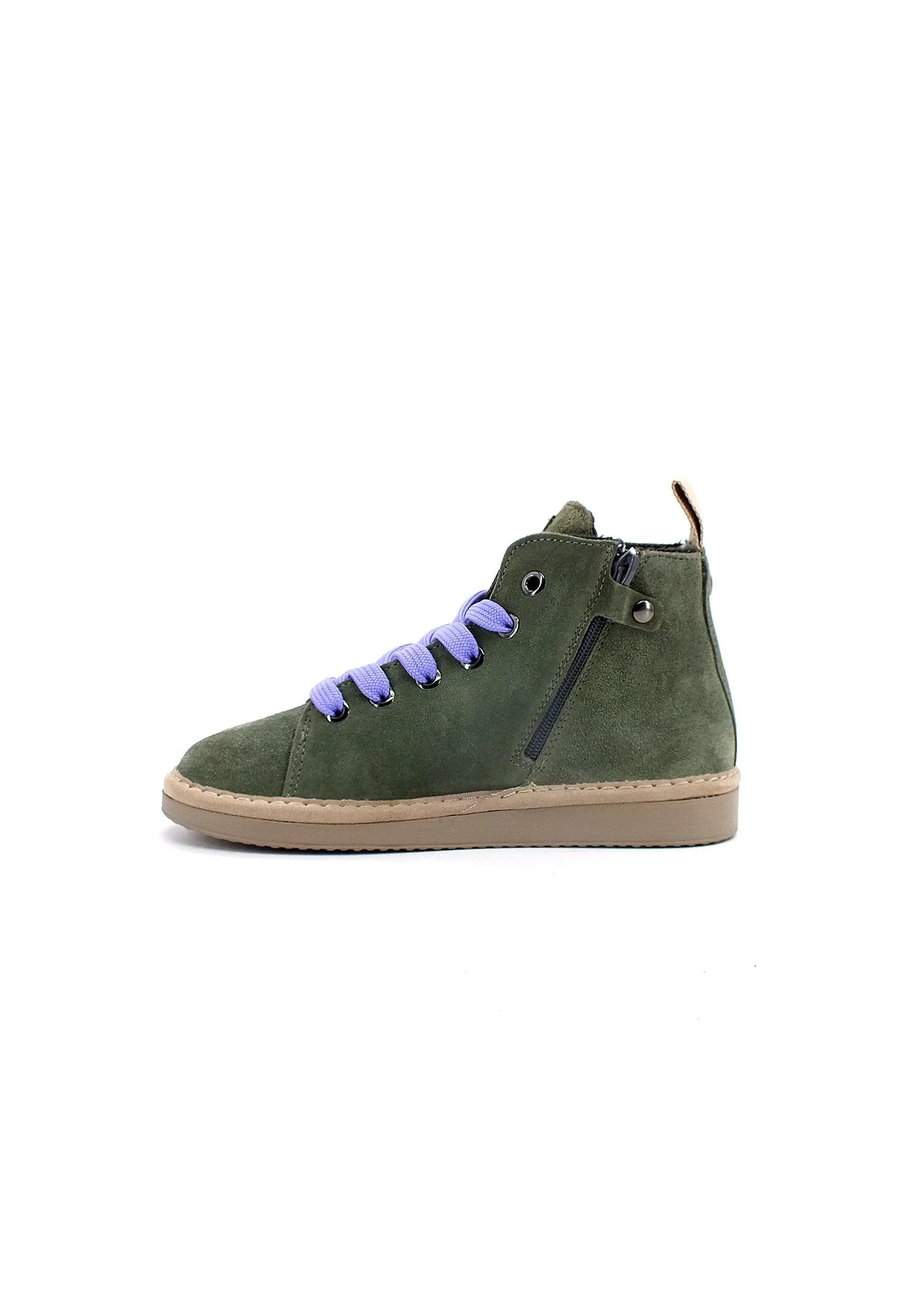 PAN CHIC Ankle Boot Sneaker Pelo Bimbo Military Green Urban Violet P01K1400200006