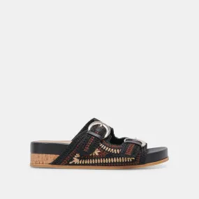 RALLI SANDALS BLACK MULTI KNIT