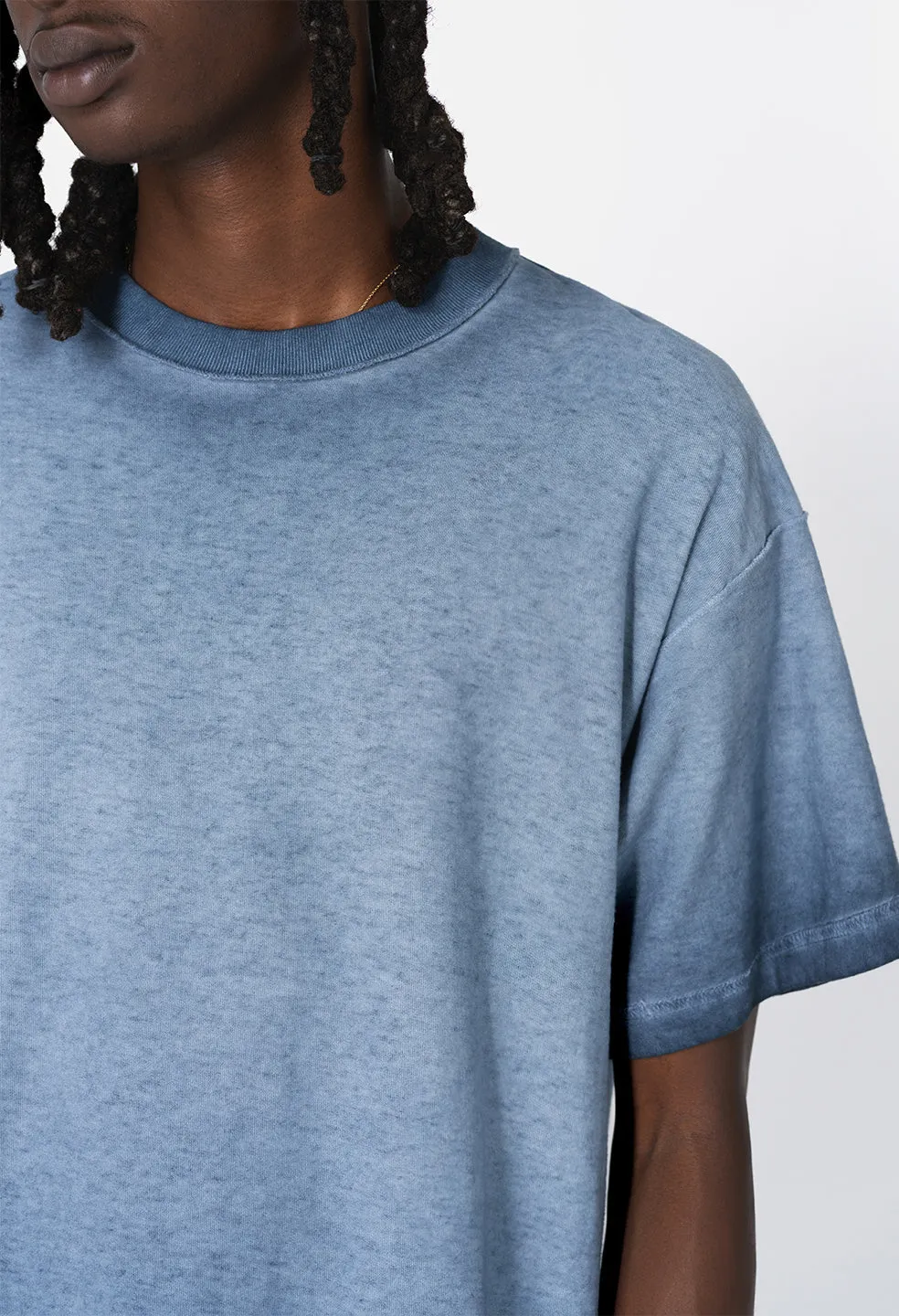 Reversed Cropped Tee / Oil Wash Navy