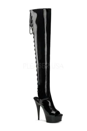 SS-DELIGHT-3017 Platform Boot  | Black Patent