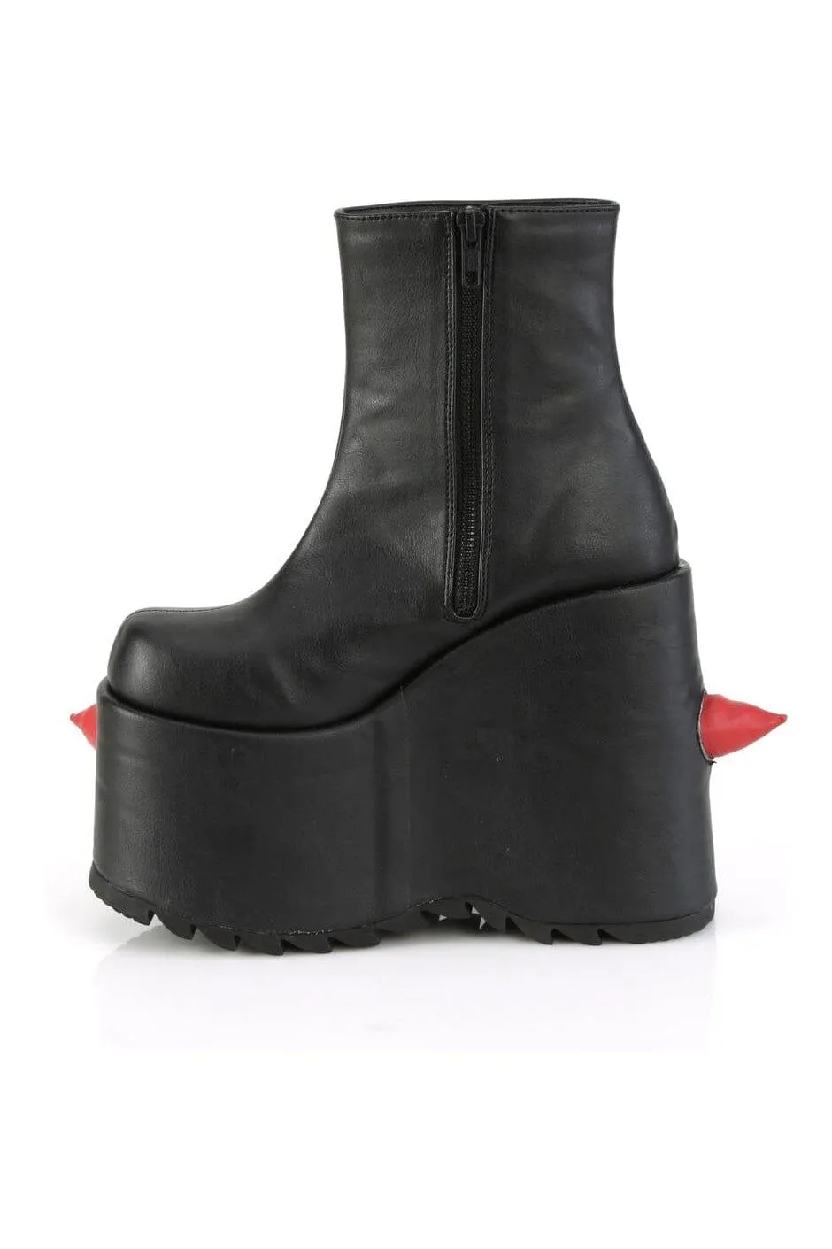 SS-SLAY-77 Black Vegan Leather Ankle Boot